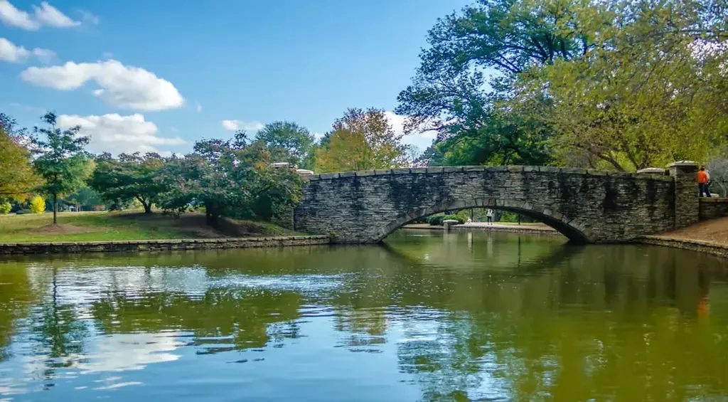 Flagstone strolling bridge